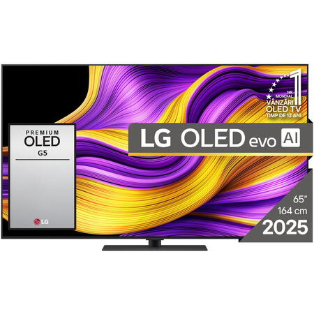 Televizor OLED LG 65G53LS, 164 cm, Smart, 4K Ultra HD, 100 Hz, Clasa E (Model 2025)