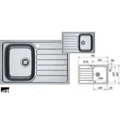 Chiuveta bucatarie inox Franke SKL 611-78/50 DR, dreptunghiulara, 1 cuva si picurator pe partea dreapta, 78x50x15 cm, adancime cuva 15 cm, Inox dekor