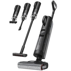 Aspirator vertical fara fir Dreame H12 Dual HHV4, aspirare umed/uscat, 3 moduri de aspirare, putere aspirare 16000Pa, auto-curatare, capacitate rezervor apa curata/murdara-0.9l/0.7l, baterie 4000mAh, autonomie pana la 60min, 300W, afisaj LED, negru