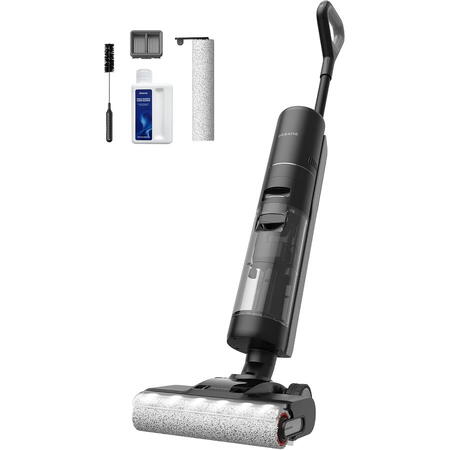 Aspirator vertical fara fir Dreame H13 Pro HHR27C, aspirare umed/uscat, 4 moduri de aspirare, putere aspirare 18.000Pa, capacitate rezervor apa curata/murdara-0.9l/0.7l, baterie 4900mAh, autonomie 40 min, 300W, afisaj LED, negru