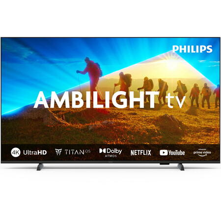 Televizor LED Philips AMBILIGHT 43PUS8009, 108 cm, Smart TV, 4K Ultra HD, Clasa E (Model 2024)
