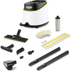 Aparat de curatat cu abur multifunctional Karcher SC 3 Deluxe Textile Edition 1.513-435.0, 1900 W, presiune abur 3.5 bar, timp de incalzire 0.5 min, volum rezervor apa 1l, suprafata curatata cu un rezervor cca 75 m², alb