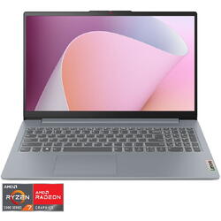 Laptop Lenovo IdeaPad Slim 3 15ABR8 cu procesor AMD Ryzen™ 7 5825U pana la 4.5GHz, 15.6'' Full HD, 8GB DDR4 RAM, 512GB SSD, AMD Radeon™ Graphics, No OS, 	Arctic Grey