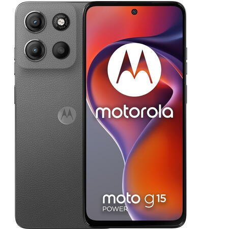 Telefon mobil Motorola moto g15 power, Dual SIM, 256GB, 8GB RAM, 6000 mAh, Gravity Grey