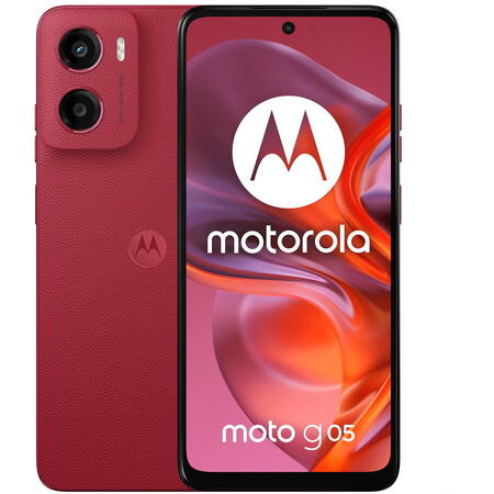 Telefon mobil Motorola moto g05, Dual SIM, 256GB, 4GB RAM, 5200 mAh, Plum Red