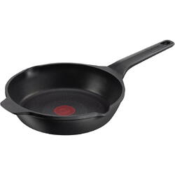 Tigaie Tefal Robusto, 26 cm, inductie, invelis antiaderent din titan, aluminiu turnat, indicator Thermo-Signal, margini turnare, maner lateral integrat, negru