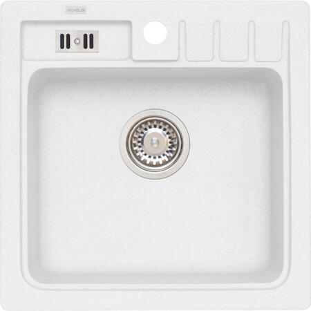 Chiuveta bucatarie Algranit Alveus Niagara 20 A11, 465 x 465 mm, Adancime cuva 180 mm, Material compozit, Alb