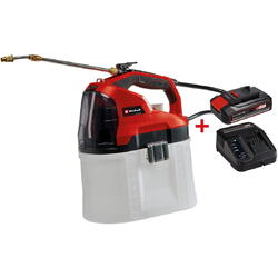 Pulverizator electric pe acumulator Einhell PXC GE-WS 18/75 Li-Solo, volum curgere 60 l/h, rezervor 8.2 L, presiune max. 3.5 bar, lungime furtun 140 cm, include Starter Kit Einhell PXC 18V 2.5Ah, max 720 W
