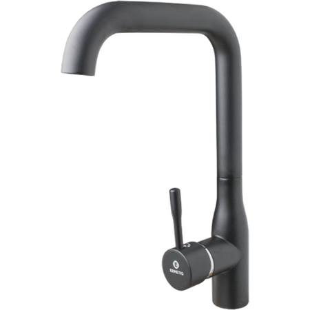 Baterie bucatarie Ermetiq ER-A417N, pipa 90º, monocomanda, Inox, Negru
