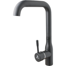 Baterie bucatarie Ermetiq ER-A417N, pipa 90º, monocomanda, Inox, Negru