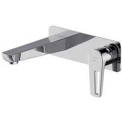 Baterie incastrata pentru lavoar Cersanit Mille, dop metalic click-clack, cartus ceramic, Crom