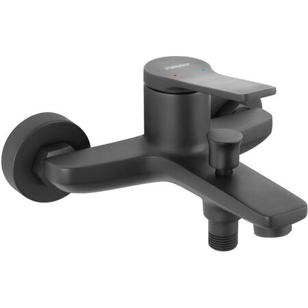 Baterie pentru cada/dus Ferro Stratos BSC1BL, aerator, cartus ceramic, Negru