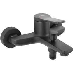 Baterie pentru cada/dus Ferro Stratos BSC1BL, aerator, cartus ceramic, Negru