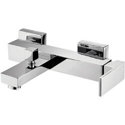 Baterie cada/dus Idrobric Zoe, crom lucios, cartus ceramic Ø 25 mm, rozete perete, racorduri excentrice