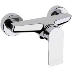 Baterie dus Idrobric Sofia, crom lucios, cartus ceramic Ø 35 mm, rozete pentru perete, racorduri excentrice