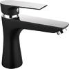 Baterie lavoar Ferro Square, cu ventil, cartus ceramic, aerator, Negru/Crom