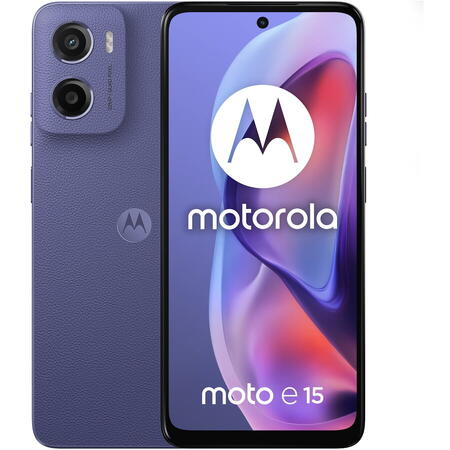 Telefon mobil Motorola E15, Dual SIM, 2GB RAM, 64GB, Fresh Lavender
