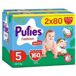 Scutece chilotel Pufies Fashion, marimea 5, 160 bucati, 12-17 kg, Mega Pack*2