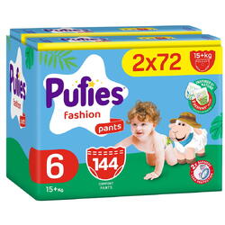 Scutece chilotel Pufies Fashion, marimea 6, 144 bucati, 15+ kg, Mega Pack*2