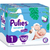 Scutece Pufies Sensitive, marimea 1 Newborn, 129 bucati, 2-5 kg, pachet multiplu