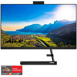 Sistem All-in-One Lenovo IdeaCentre AIO 3 24ALC6 cu procesor AMD Ryzen™ 5 7430U pana la 4.3GHz, 23.8", Full HD, IPS, 16GB DDR4, 512GB SSD M.2 2280 PCIe 4.0x4 NVMe, AMD Radeon™ Graphics, No OS, Black