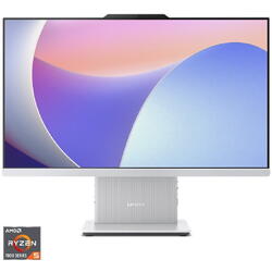 Sistem All-in-One Lenovo IdeaCentre AIO 24ARR9 cu procesor AMD Ryzen™ 5 7535HS pana la 4.55GHz, 23.8", Full HD, IPS, 16GB DDR5, 512GB SSD M.2 2280 PCIe 4.0x4 NVMe, AMD Radeon™ 660M Graphics, No OS, Cloud Grey