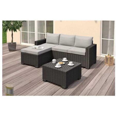 Masuta de gradina, polipropilena, Keter, patrata, servirea bauturilor, maro, colectia California, 68x68x35 cm