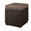 Cutie depozitare Keter Ice Cube, pentru terasa, balcon, polipropilena, imitatie ratan, pentru bauturi, maro, patrata, cu capac, dimensiuni 39 x 39 x 43 cm