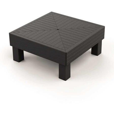 Masuta de gradina, polipropilena, Keter, imitatie lemn, grafit, Elements, pentru bauturi si gustari, terasa, balcon, gradina