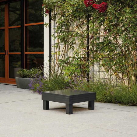 Masuta de gradina, polipropilena, Keter, imitatie lemn, grafit, Elements, pentru bauturi si gustari, terasa, balcon, gradina