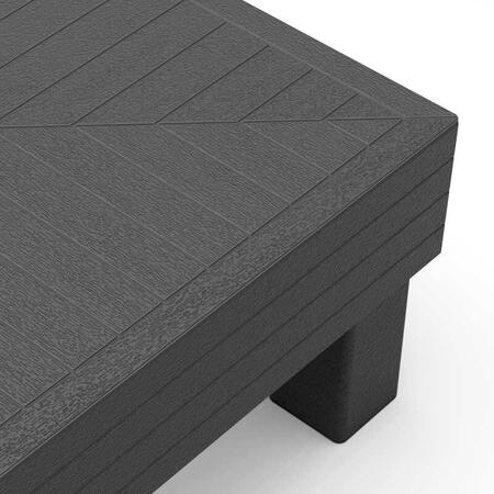 Masuta de gradina, polipropilena, Keter, imitatie lemn, grafit, Elements, pentru bauturi si gustari, terasa, balcon, gradina