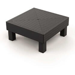 Masuta de gradina, polipropilena, Keter, imitatie lemn, grafit, Elements, pentru bauturi si gustari, terasa, balcon, gradina