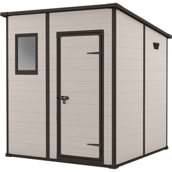 Casuta de gradina, Keter, Bej, 6x6, colectie Manor, usa dubla, podea, ferestre, ventilatie, ranforsare metalica