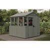 Casuta de gradina, Keter Darwin, Potting Shed, 6x8, din Evotech, verde oliv, pentru depozitare si rasaduri, cu podea rezistenta, usor de asamblat, 190x244x221 cm