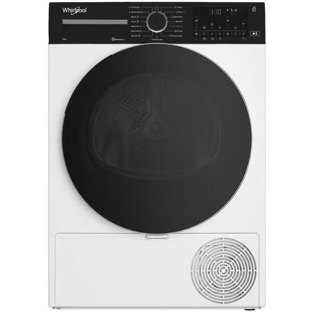 Uscator de rufe Whirlpool WP C9 WBS EE, 6th Sense, Pompa de caldura, 9 kg, 15 programe, Clasa A+++, alb