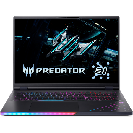 Laptop Acer Gaming 18'' Predator Helios 18 AI PH18-73, WQXGA Mini LED 250Hz, Procesor Intel® Core™ Ultra 9 275HX (36M Cache, up to 5.40 GHz), 64GB DDR5, 2TB SSD, GeForce RTX 5080 16GB, Win 11 Pro, Abyssal Black