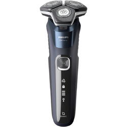 Aparat de barbierit PHILIPS Shaver Seria 5000 S5885/35, barbierit umed/uscat, tehnologie SkinIQ, fara fir, capete flexibile 360°, display LED, senzor Power Adapt, lame auto-ascutire, lama integrata, 60 min, toc transport, suport incarcare, Midnight Blue