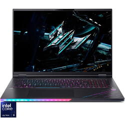 Laptop Acer Gaming Predator Helios 18 AI PH18-73-956S cu procesor Intel® Core™ Ultra 9 275HX pana la 5.4GHz, 18'', WQXGA, IPS, 250Hz, 128GB DDR5 RAM, 6TB SSD, NVIDIA® GeForce RTX™ 5080 16 GB GDDR7, Windows 11 Home, Abyssal Black
