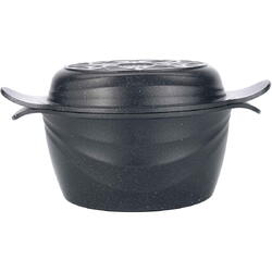 Oala Neoklein CS20-Black 2in1, cu capac ce poate fi folosit ca tigaie, 20 cm, 2.6 L, aluminiu turnat, invelis anti-aderent, Negru