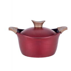 Oala Neoklein CS32-Cherry, cu capac, 32 cm, 10 L, aluminiu turnat, invelis anti-aderent, Rosu