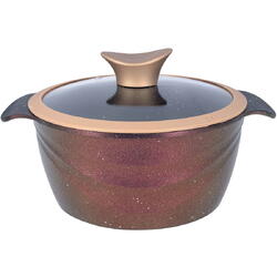 Oala Neoklein CSG20-Royal, cu capac din sticla, 20 cm, 2.6 L, aluminiu turnat, invelis anti-aderent, Royal