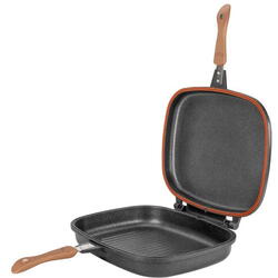 Grill dublu Neoklein NK-IDGR36, 36 cm, titan antiaderent, Negru