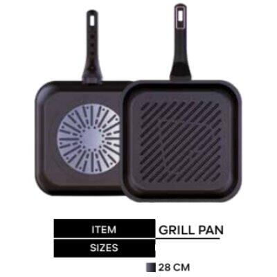 Tigaie Grill NeoKlein PH-GP28 pe inductie, 28 cm, culoare Black