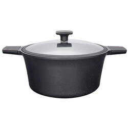 Oala Neoklein PHHO-CS24 pe inductie cu capac de sticla, 24 cm, culoare Black