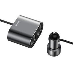 Incarcator auto Baseus High Efficiency, 2 x USB Output 5V/3.4A, 2 x bricheta auto, total output 96W, pt. bricheta auto, lungime Cablu 60cm, negru
