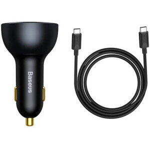 Incarcator auto Baseus Qualcomm QC 5,1xUSB Output 5V/3A,2xUSB Type-C max 5V/3A,total output 160W,include Cablu USB Type-C la USB Type-C 100W 1m,gri