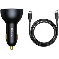 Incarcator auto Baseus Qualcomm QC 5,1xUSB Output 5V/3A,2xUSB Type-C max 5V/3A,total output 160W,include Cablu USB Type-C la USB Type-C 100W 1m,gri