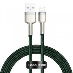 Cablu alimentare si date Baseus Cafule Metal, Fast Charging Data Cable pt. smartphone, USB la Lightning Iphone 2.4A, braided, 1m, verde
