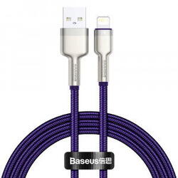 Cablu alimentare si date Baseus Cafule Metal, Fast Charging Data Cable pt. smartphone, USB la Lightning Iphone 2.4A, braided, 1m, violet