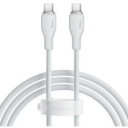 Cablu alimentare si date Baseus Pudding Series, Fast Charging Data Cable pt. smartphone, USB Type-C la USB Type-C 100W, 1.2m, alb
